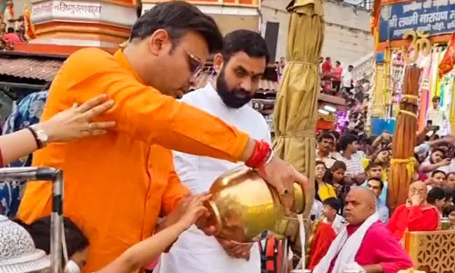 ICC Chairman Jay Shah, Anant Ambani Perform Ganga Aarti In Haridwar