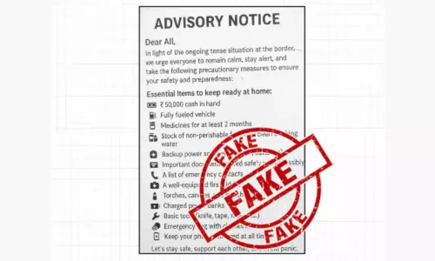 Fake Advisory Alert: Did India Ask Citizens to Stock Up Essentials?