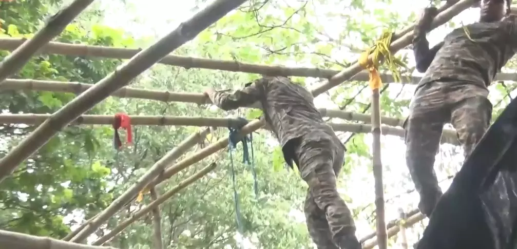 West Bengal: Army Troops Dismantle TMC Stage